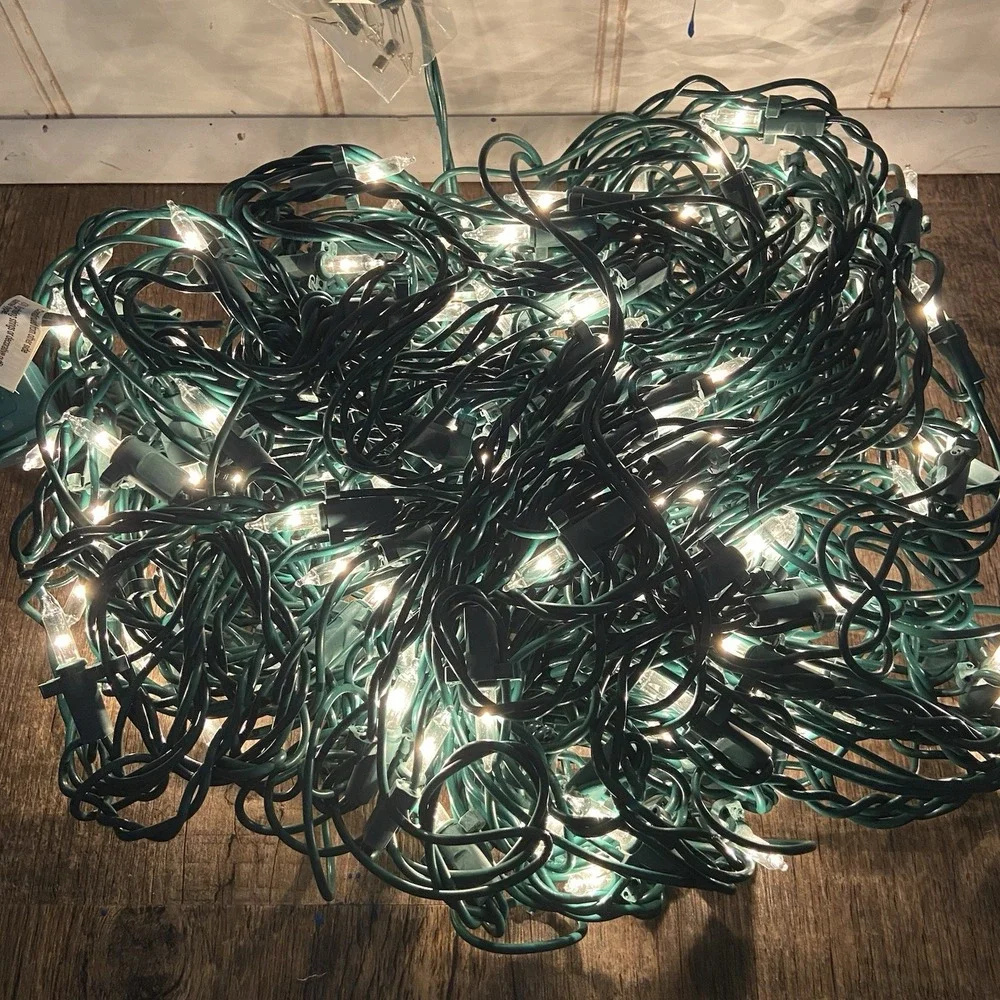 Holiday Time Clear Bulbs Green Wire 150 Net Light Set Indoor Outdoor 24 sqft NIB